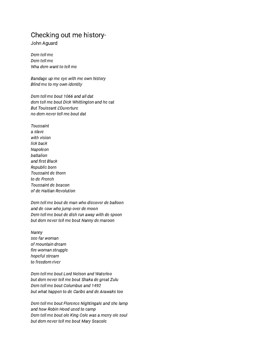 Checking out me history- 'John Aguard' (detailed annotation)