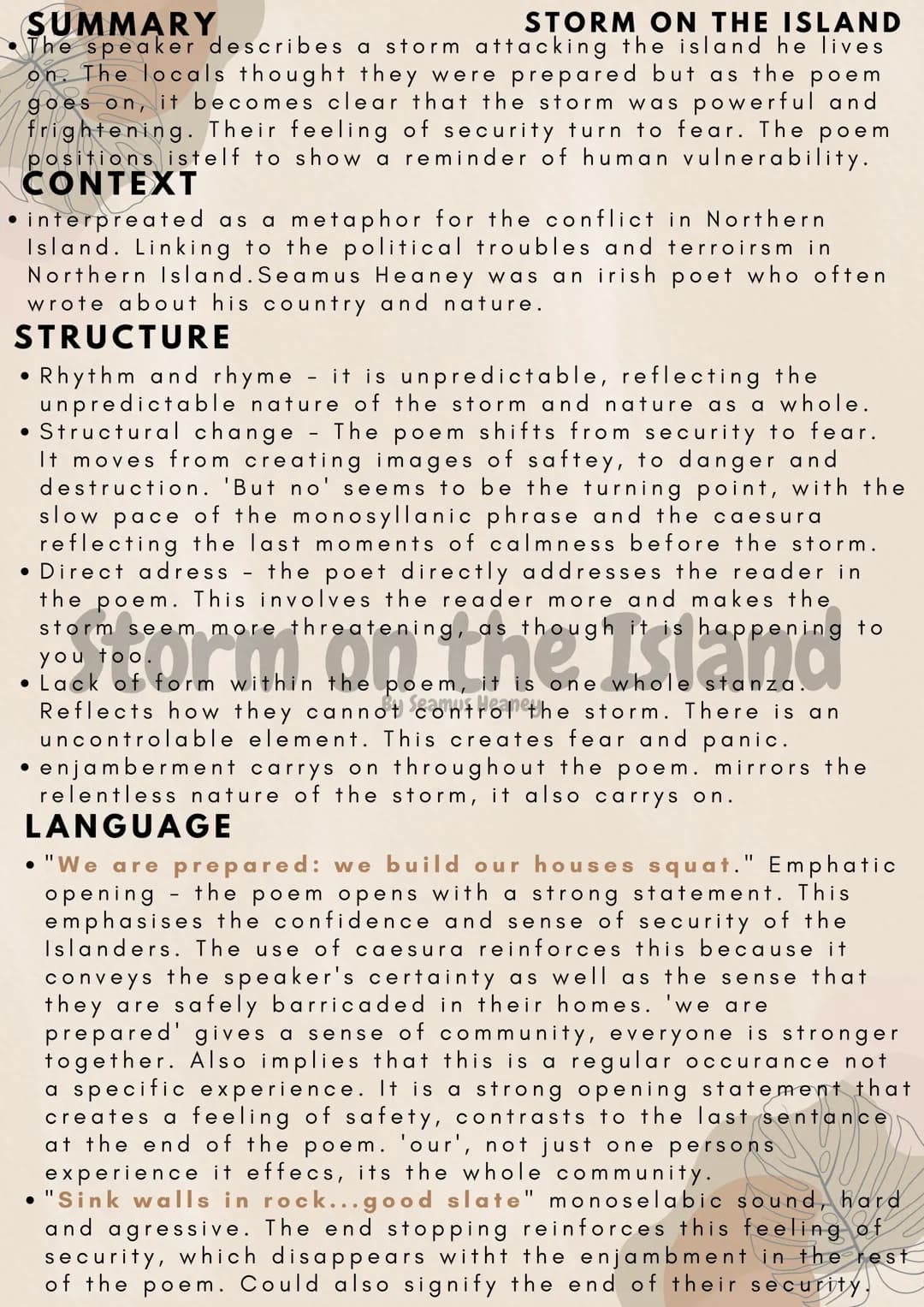 Storm on the Island Poem: Quotes, Analysis, and Context - GCSE Poetry Anthology