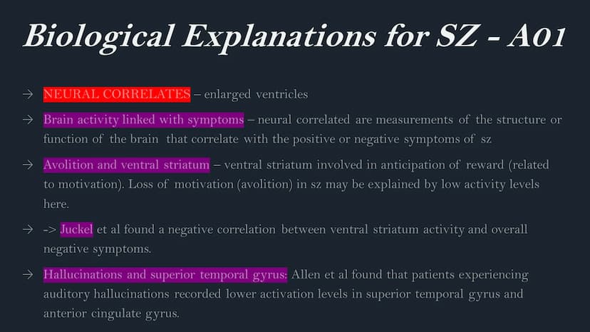 Schizophrenia
AQA A Level
Psychology Classification of SZ - A01
→ DSM used for classification (ICD can be used too). For the DSM, at least o