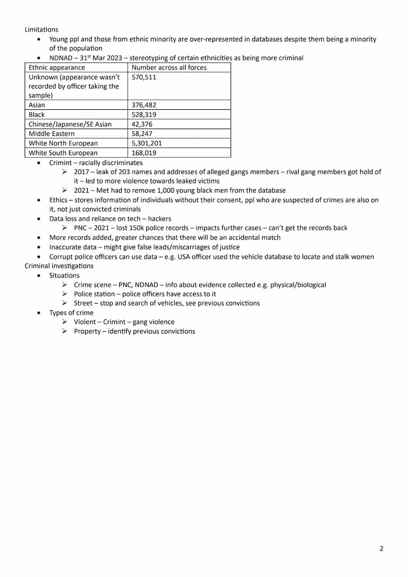 Intelligence Databases
Description
●
Examples
●
●
●
●
AC1.2 - Assess the usefulness of investigative techniques in criminal investigations
S