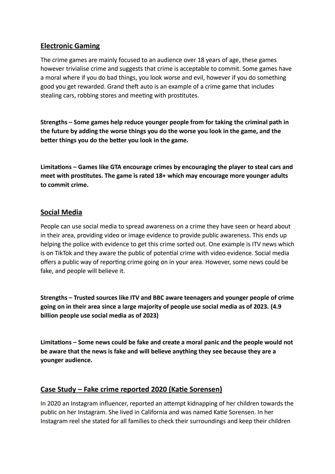 Unit 1.4 - Describe media Representation of crime.
ALL MEDIA IN THE LIST MUST BE COVERED IN THE ASSESMENT QUESTION (35 MINUETS
AND 6 MARKS) 