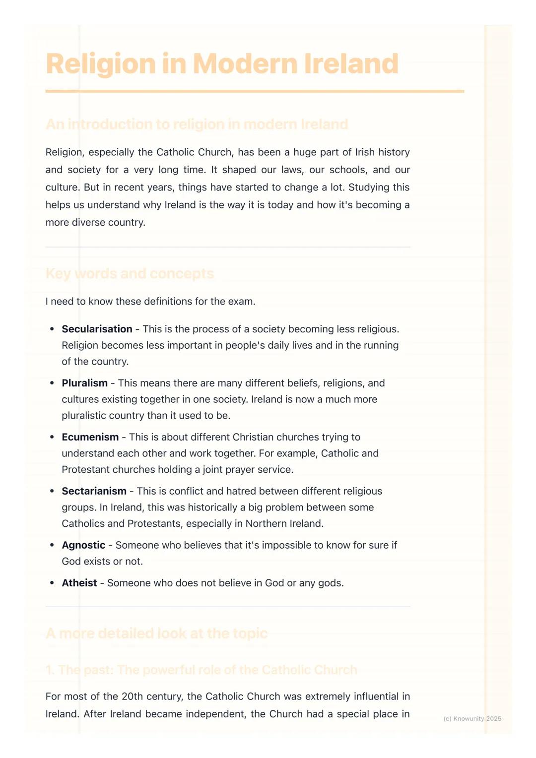 # Religion in Modern Ireland

An introduction to religion in modern Ireland

Religion, especially the Catholic Church, has been a huge part 