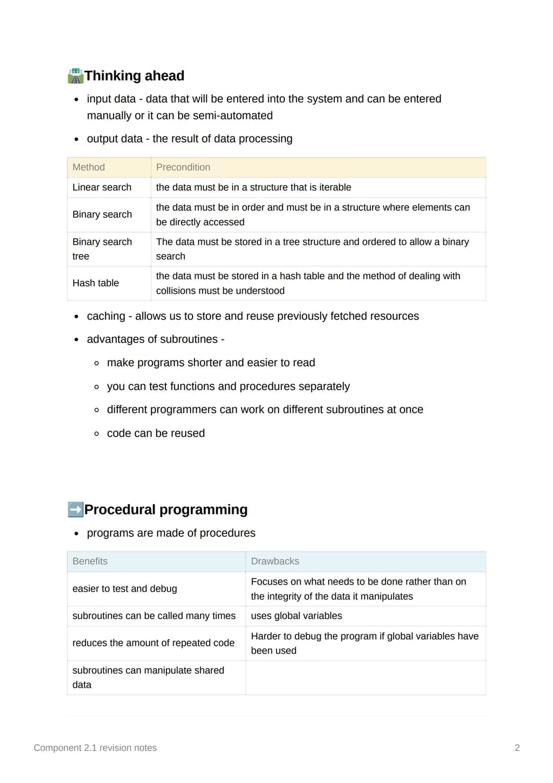 3
Component 2.1 revision notes
1
Abstraction
• abstraction - removing unnecessary detail
• representational abstraction - what remains when 