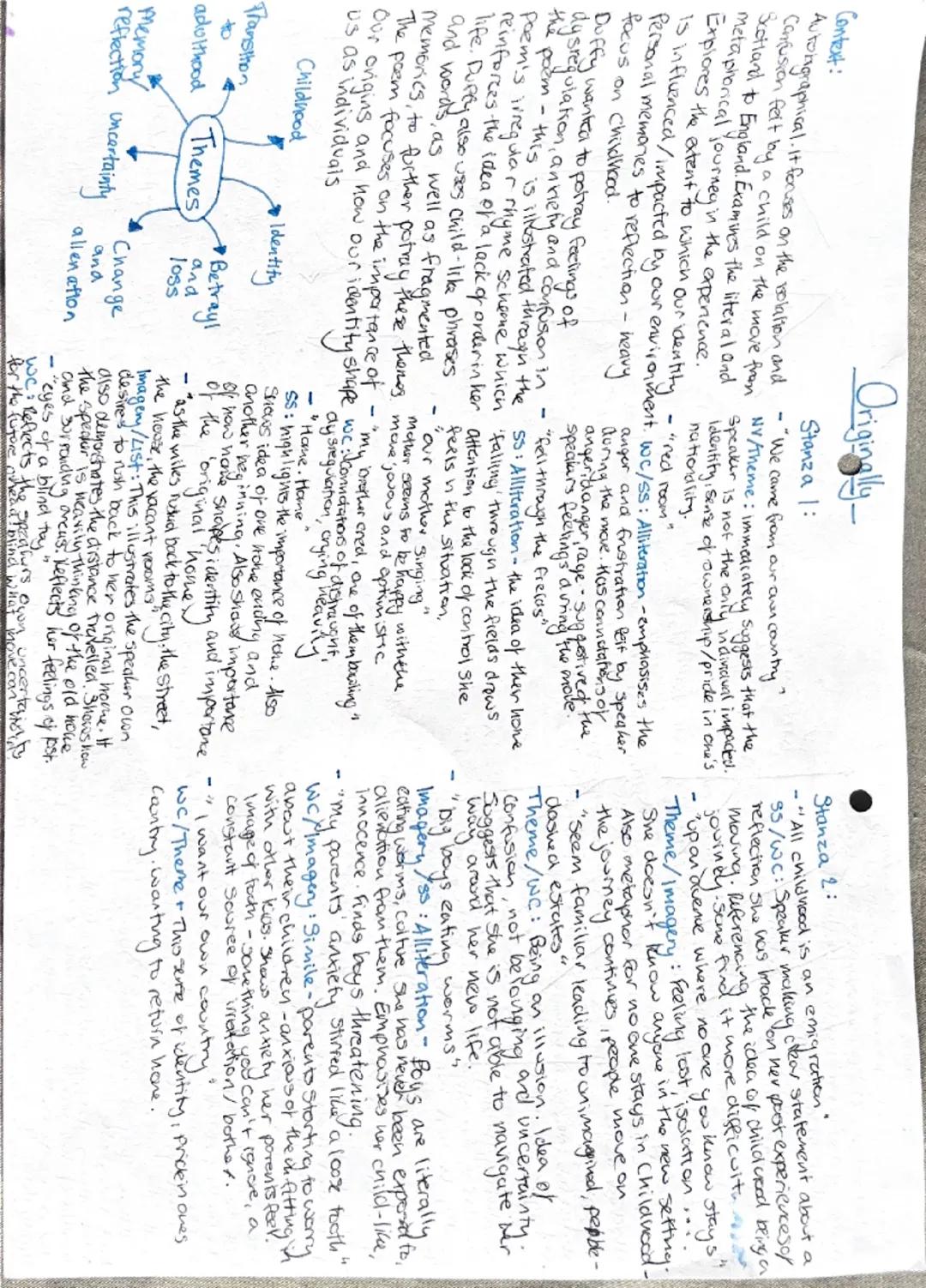 Context:
Originally-
Stanza 1:
-"We came from our aun country"
Acately suggests that the
Autongraphical. It focuses on the solation and
Conf