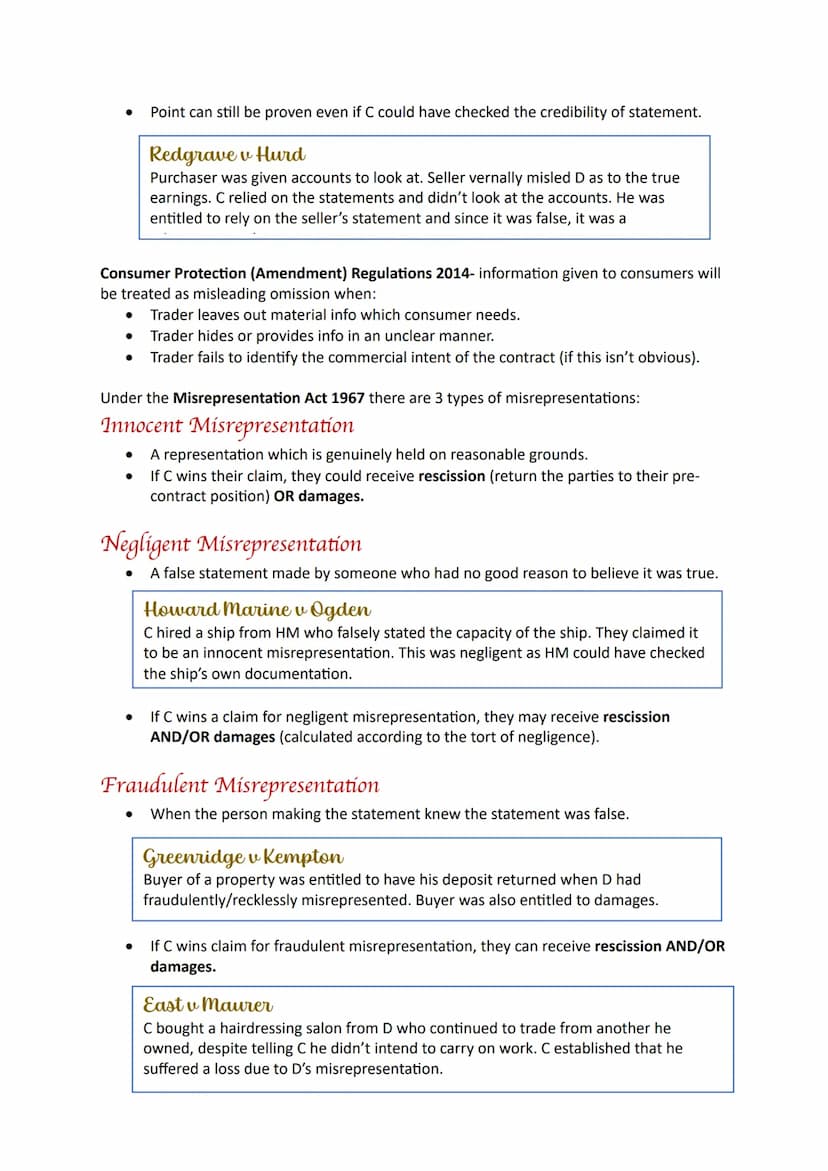 Vitiating
Factors Introduction
Vitiating factors- make the contract voidable, so it has no legal standing. Court may
treat contract as it ne
