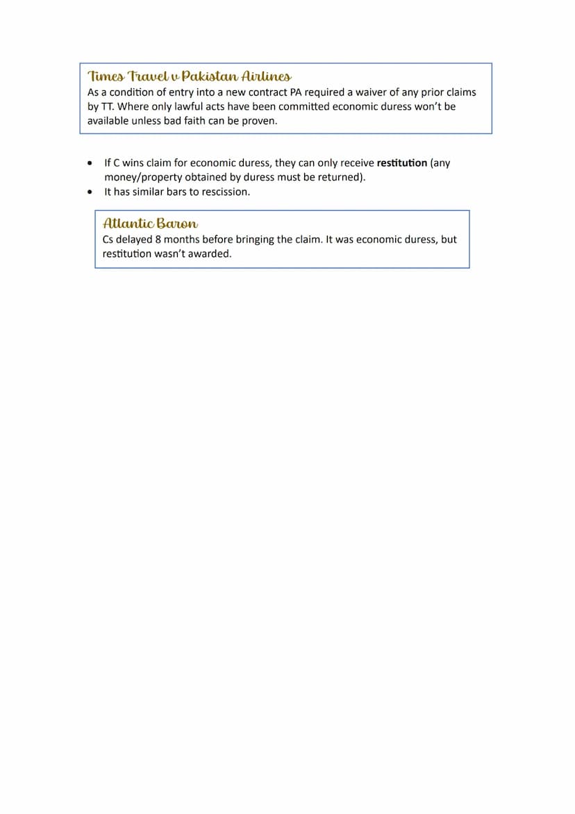 Vitiating
Factors Introduction
Vitiating factors- make the contract voidable, so it has no legal standing. Court may
treat contract as it ne