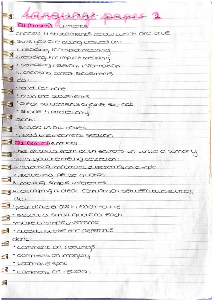 T
kansuage paper &
сде
QI (5mins) (4 marks)
Skill you are being tested on:
1.reading correct section
2. picking information on the correct t