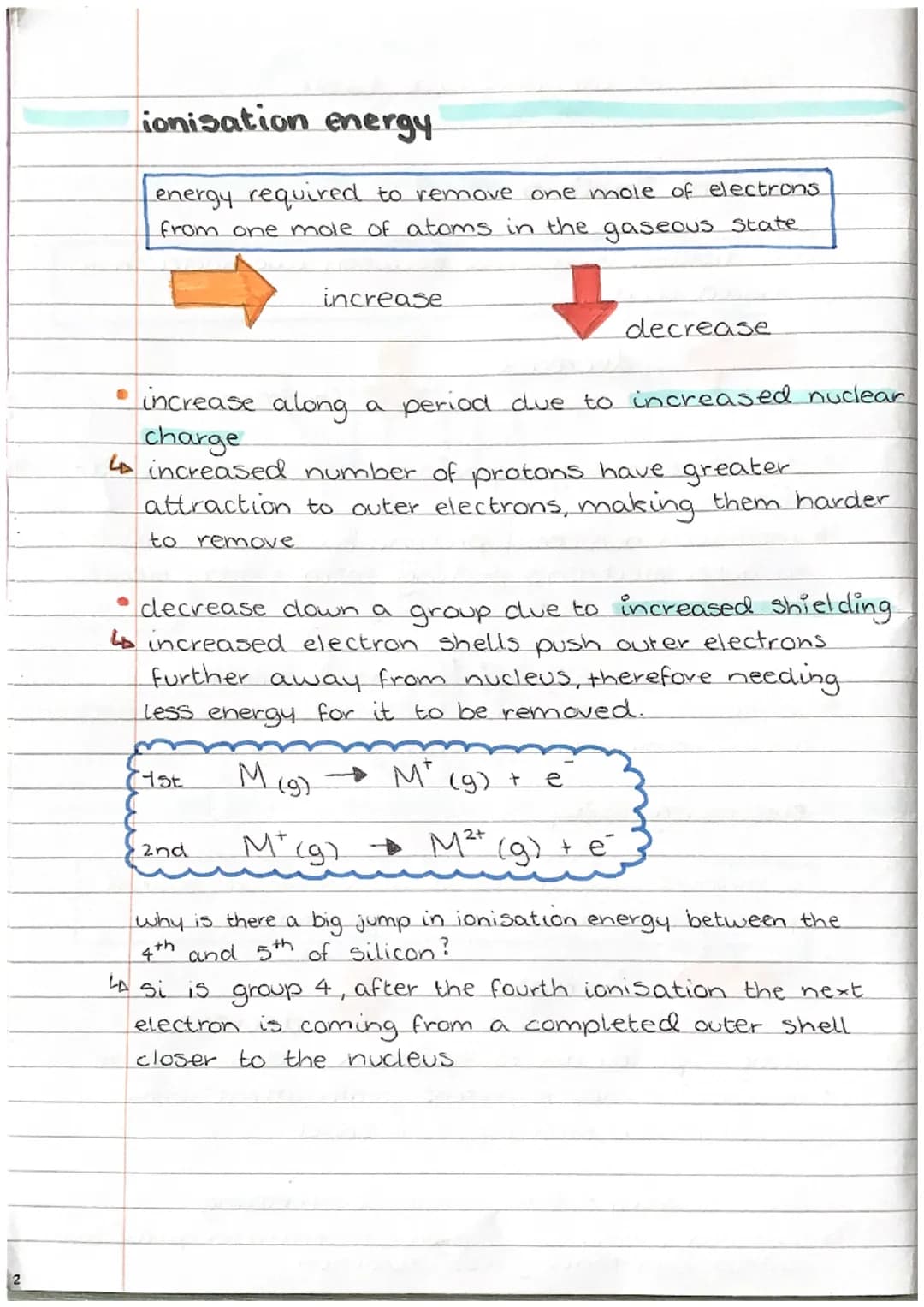 Unit 1
CHEMICAL CHANGES
AND
STRUCTURE Trends in the periodic table
Covalent Radius
the distance measured between two nuclei in a
Shared bond