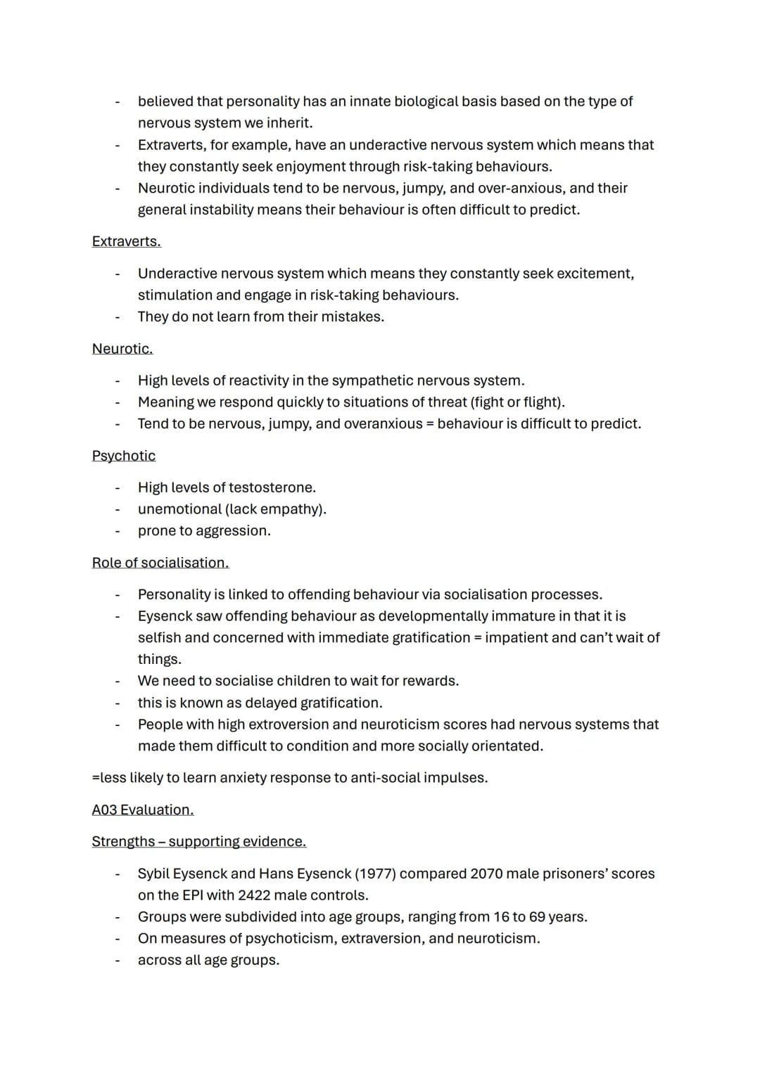 Forensic psychology topic notes
A01-What is crime?
Crime can be defined as any act which breaks the law and therefore warrants
some form of 
