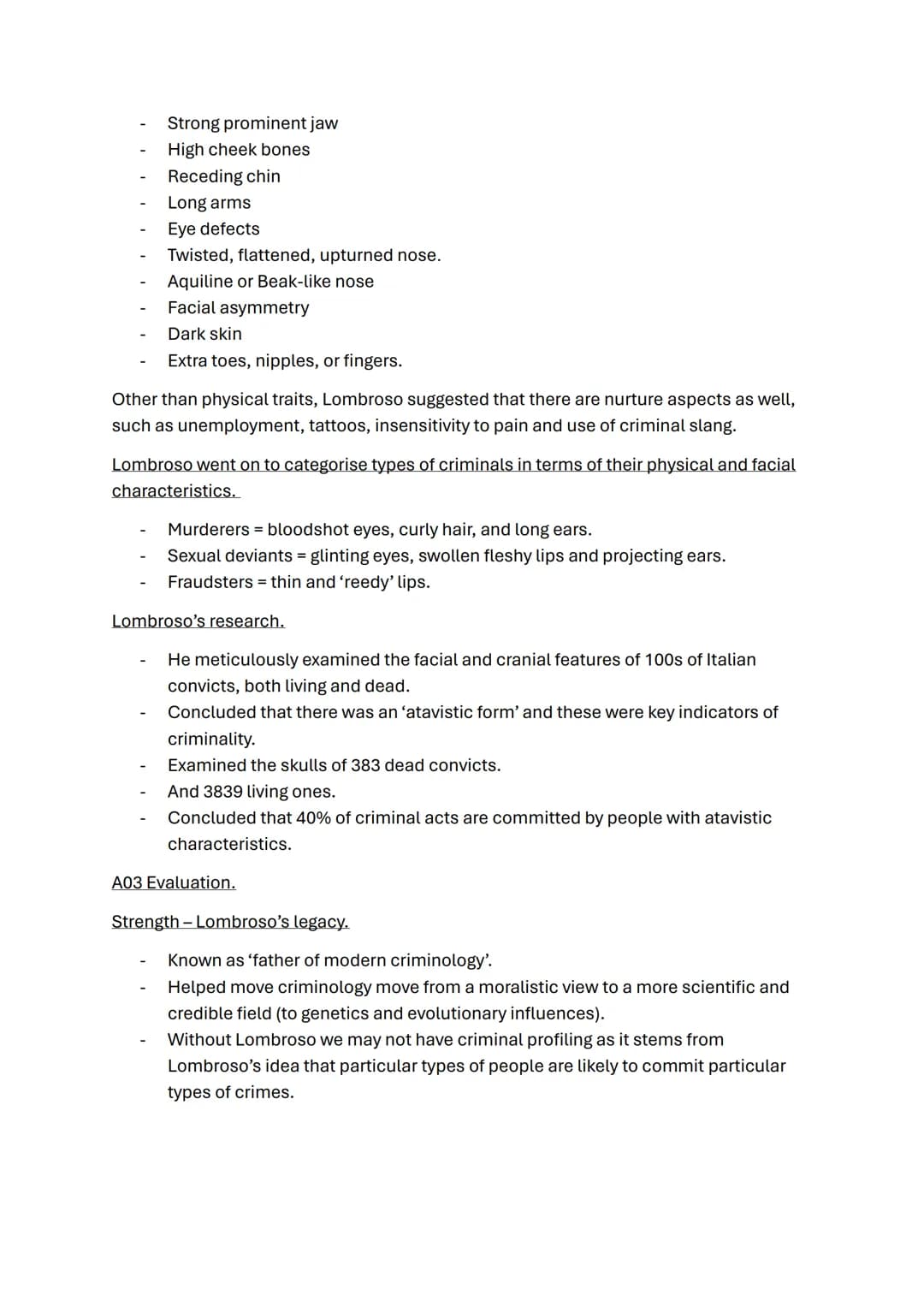 Forensic psychology topic notes
A01-What is crime?
Crime can be defined as any act which breaks the law and therefore warrants
some form of 