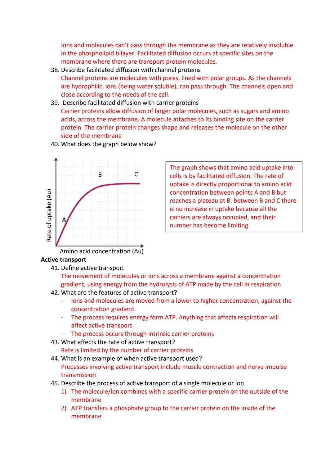 Cell membranes and transport revision questions
Cell membranes
1. What is a cell/plasma membrane?
A semipermeable lipid bilayer studded with