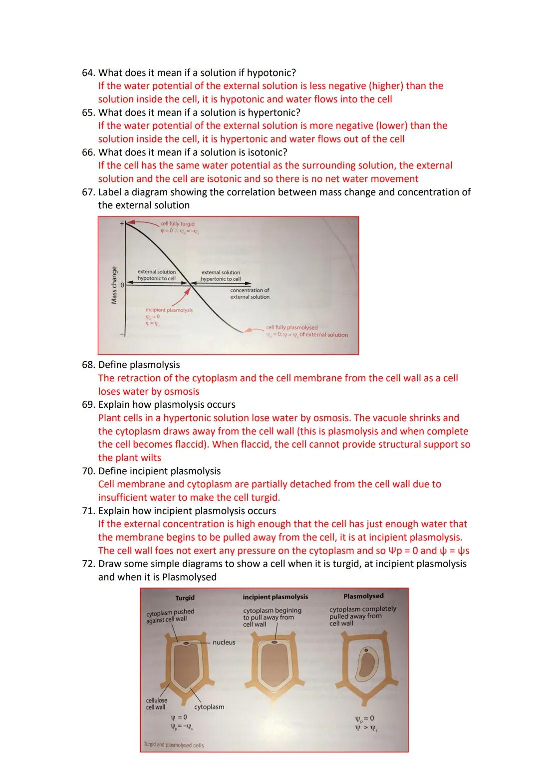 Cell membranes and transport revision questions
Cell membranes
1. What is a cell/plasma membrane?
A semipermeable lipid bilayer studded with