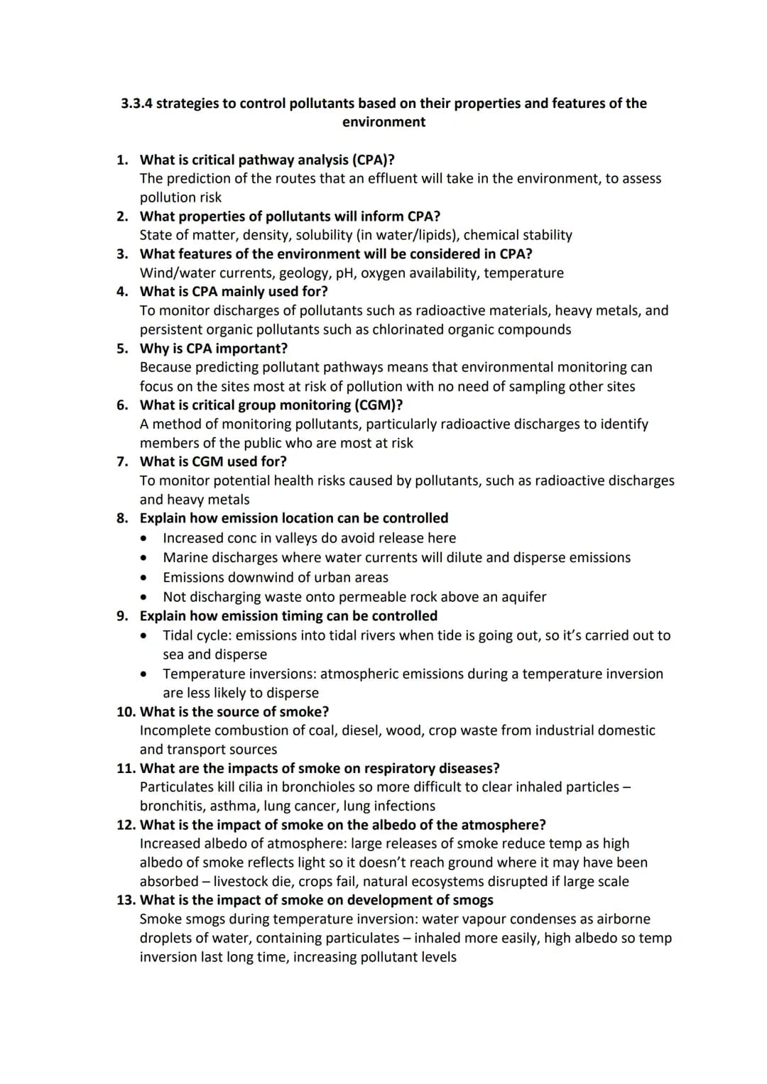 3.3.4 strategies to control pollutants based on their properties and features of the
environment
1. What is critical pathway analysis (CPA)?