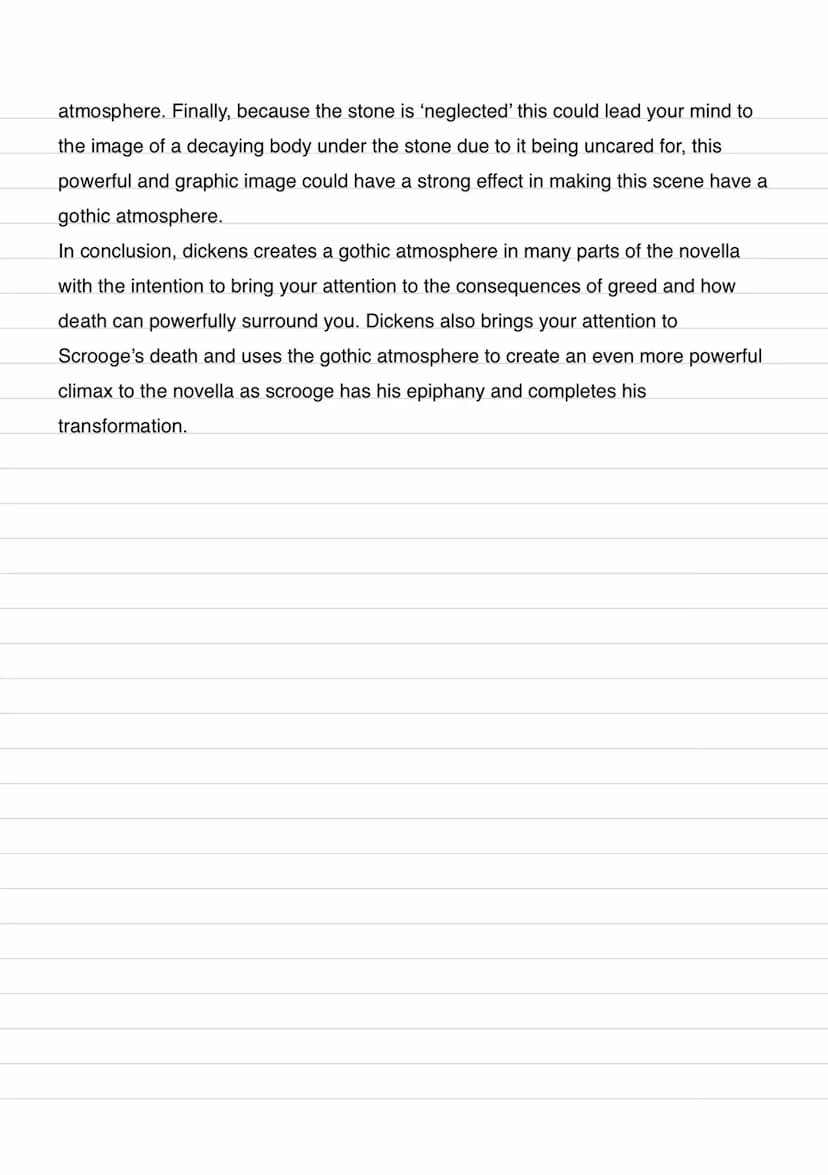 Explore how dickens creates gothic atmosphere in this
extract and elsewhere in the novel. (40)
In this extract and during stave 4 of the nov