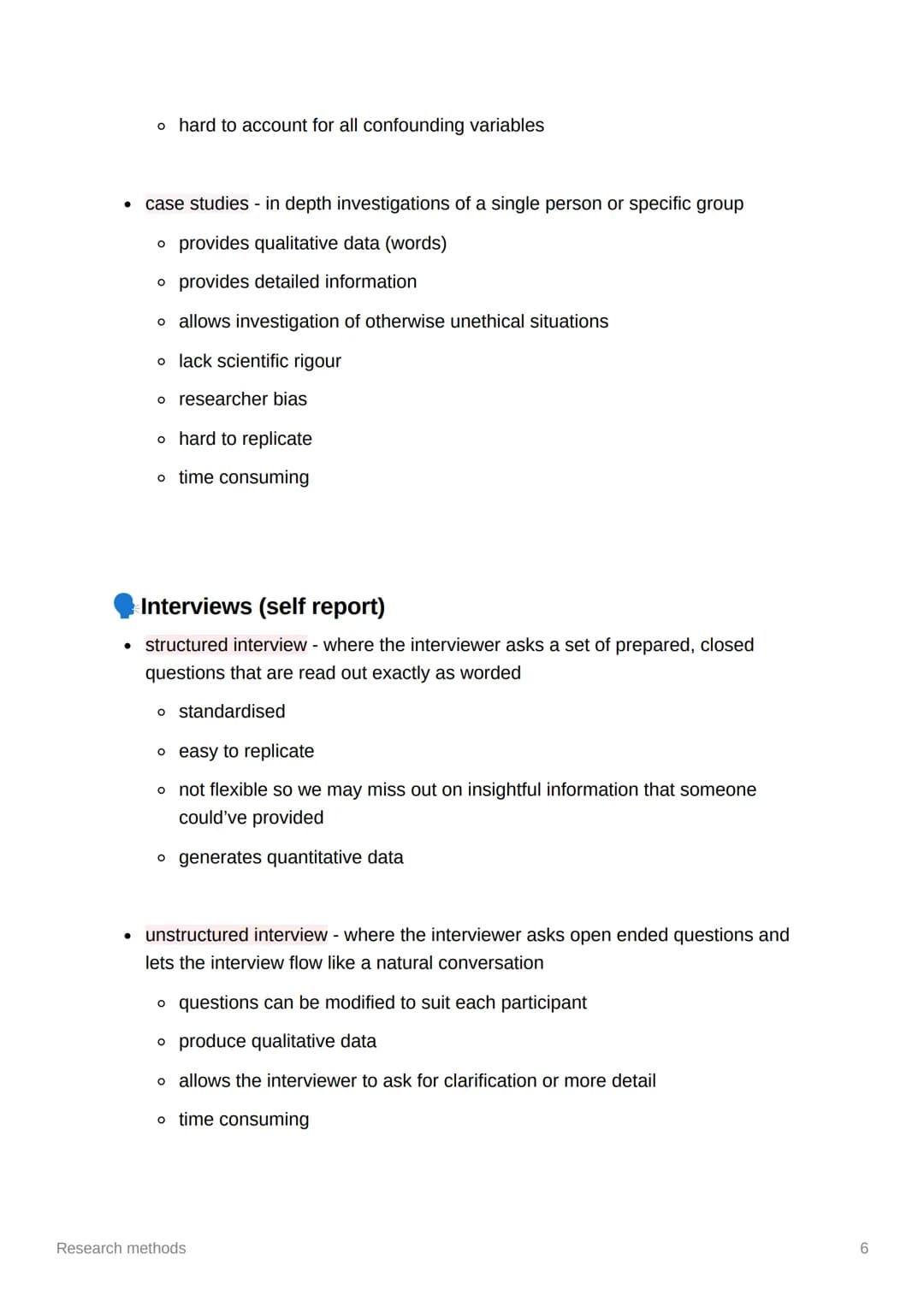 Research methods
Key terms
• extraneous variables - variables that may have an effect on the DV if not
controlled
• confounding variables - 