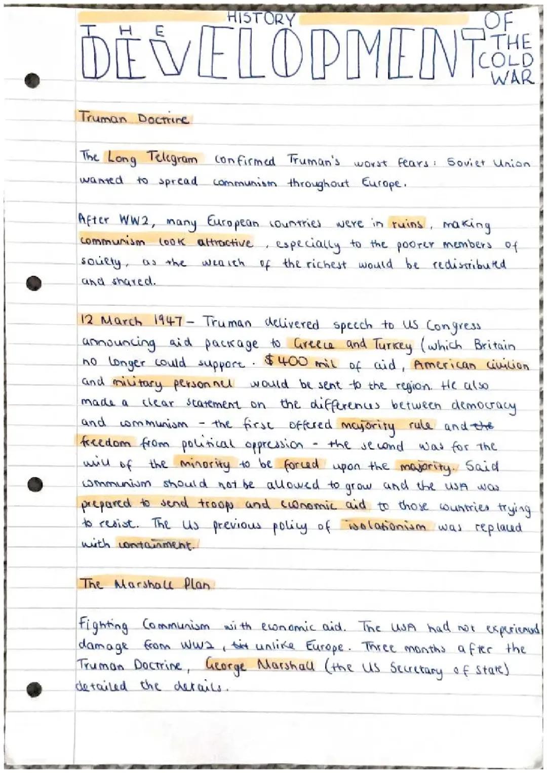 The Development of the Cold War