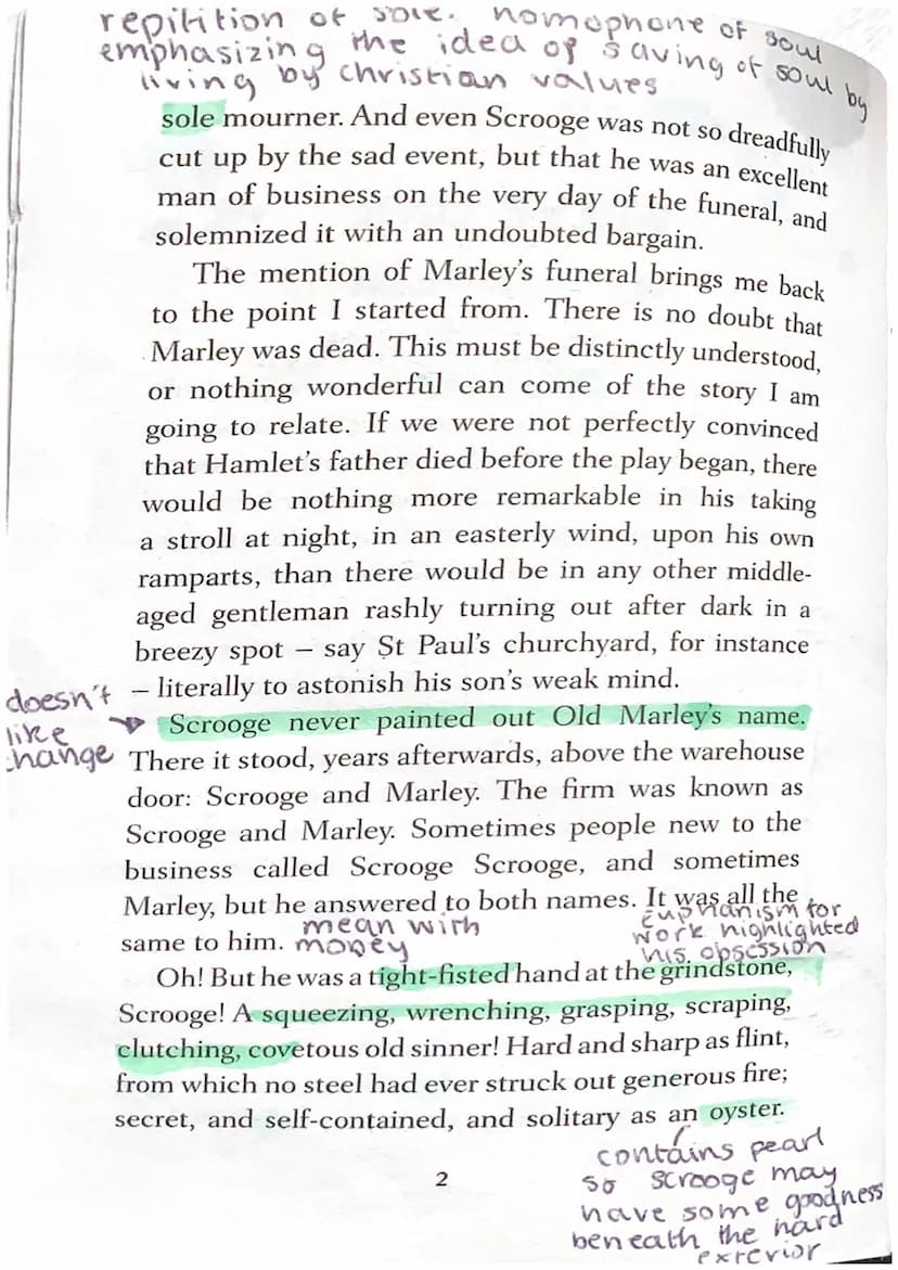 STAVE ONE
Marley's Ghost
for eshadowing
Marley's return
Marley was dead, to begin with. There is no doubt
whatever about that. The register 