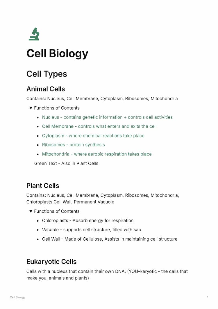 Know Cell Biology - Notes on Full Topic thumbnail