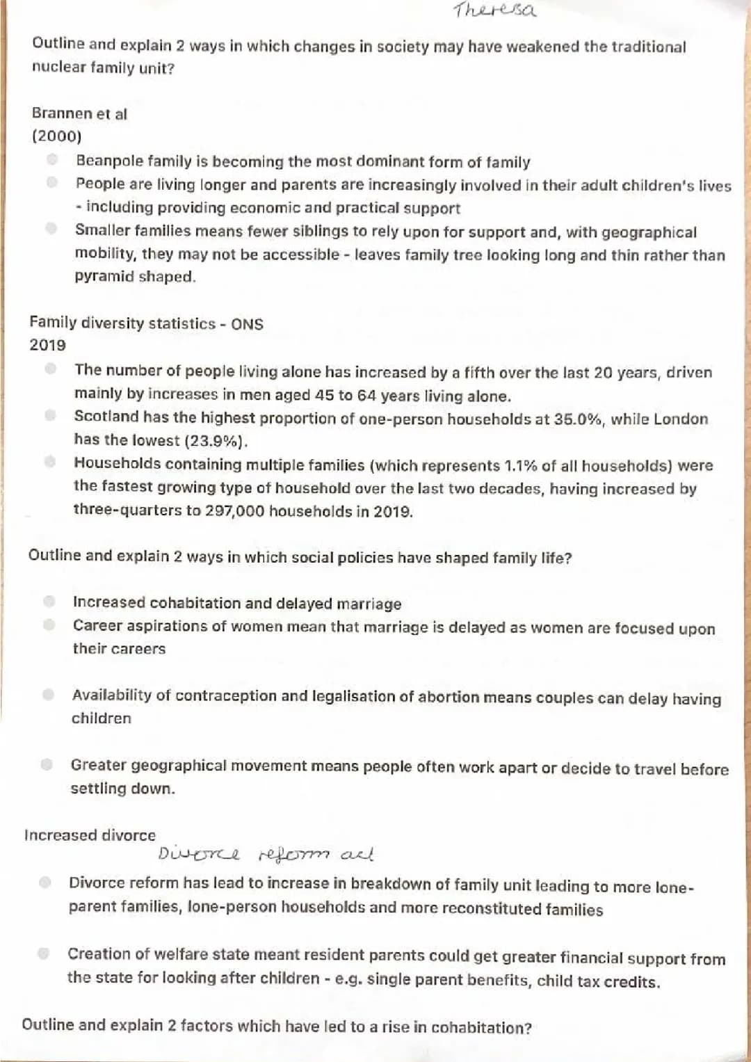 How Family Changes in the UK: Nuclear Family, Social Policies, and Cohabitation