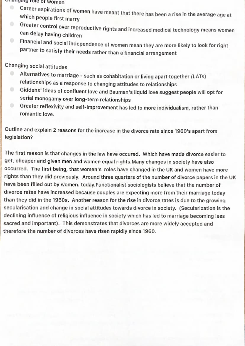 Theresa
Outline and explain 2 ways in which changes in society may have weakened the traditional
nuclear family unit?
Brannen et al
(2000)
B