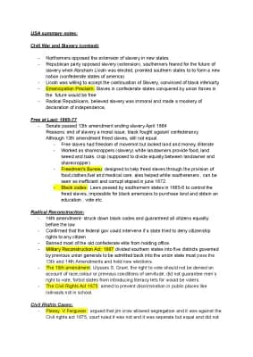 Know  summary notes of USA History a level edexcel  thumbnail