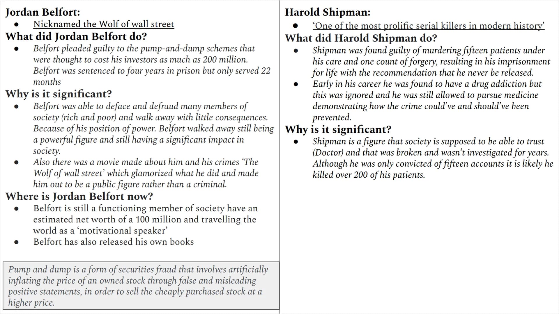 <h2 id="whitecollarcrime">White Collar Crime</h2>
<p>White collar crime refers to crimes committed by individuals from a higher social class
