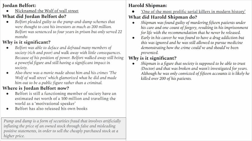 <h2 id="whitecollarcrime">White Collar Crime</h2>
<p>White collar crime refers to crimes committed by individuals from a higher social class