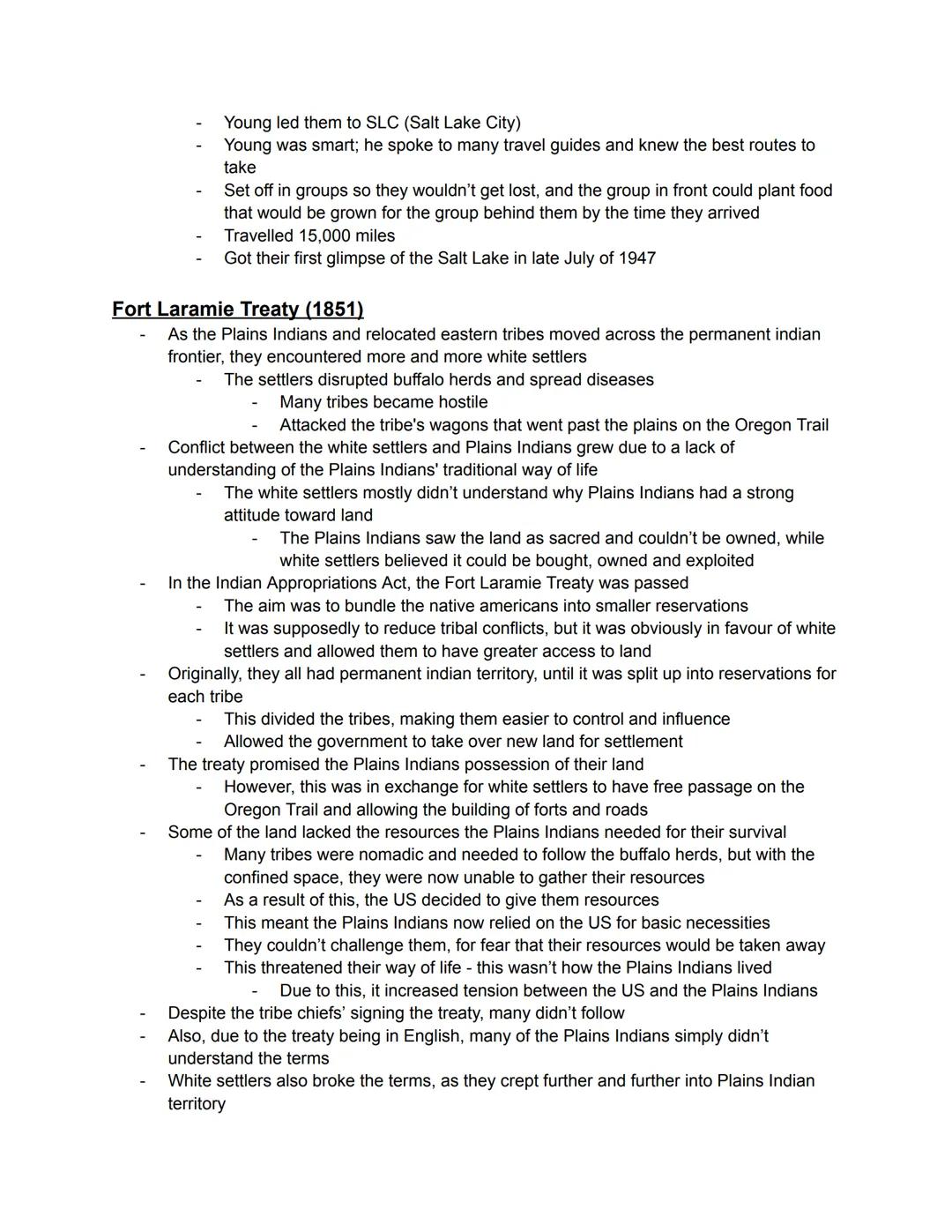 # Indian Way of Life

- Parts of the buffalo
    - Rawhide = shields
    - Tanned hides = robes, tipi covers, bags, shoes, leggings
    - In