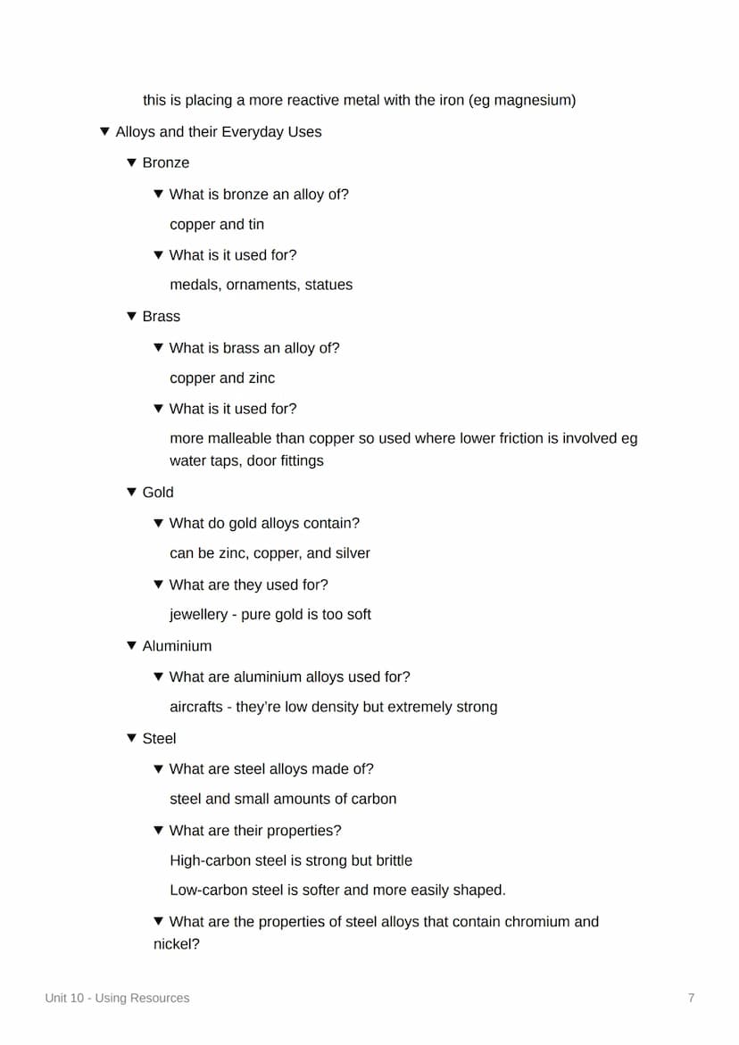 Unit 10 - Using Resources
4.10.1 Using the Earth's Resources and Obtaining
Potable Water
▼ What do humans use the Earth's resources for?
war