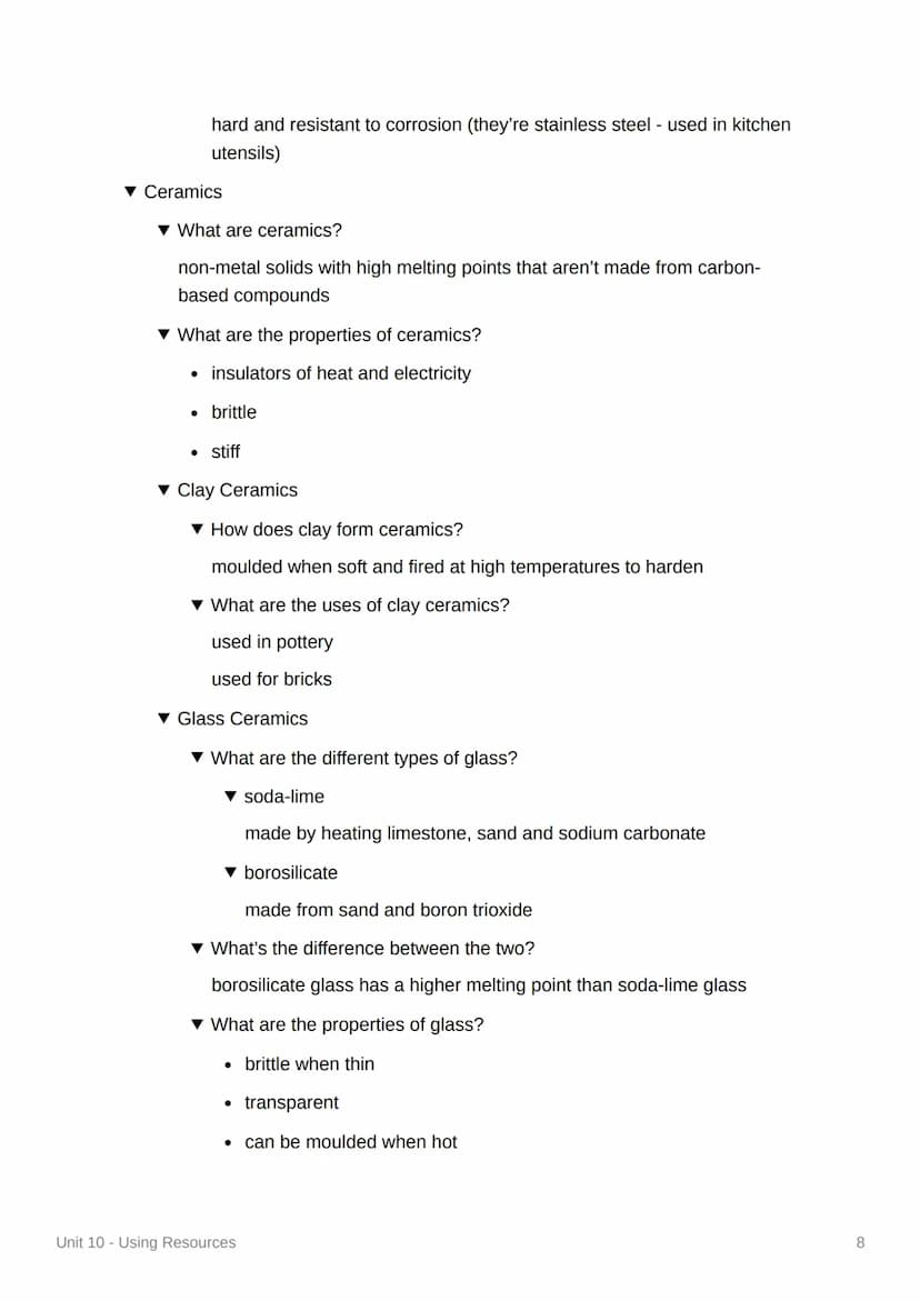 Unit 10 - Using Resources
4.10.1 Using the Earth's Resources and Obtaining
Potable Water
▼ What do humans use the Earth's resources for?
war