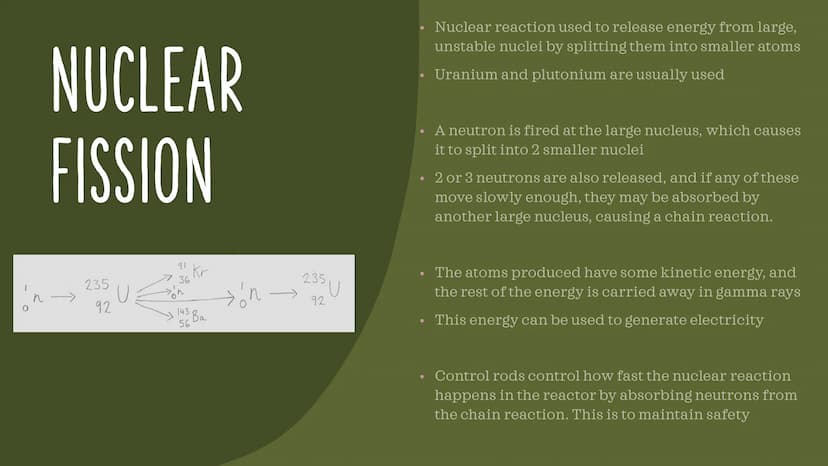 NUCLEAR FUSION AND FISSION NUCLEAR
FISSION
235
92
U
91.
7 36
Pon
Kr
143 Ba
56
zón
235 U
92
• Nuclear reaction used to release energy from la