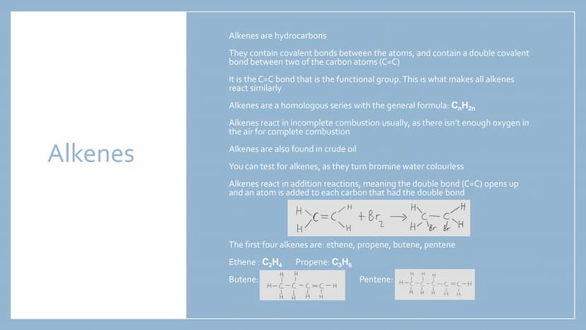 ORGANIC
CHEMISTRY
Hydrocarbons, alkanes,
alkenes, alcohols,
carboxylic acids and
esters Hydrocarbons
Compounds made up of only hydrogen and 