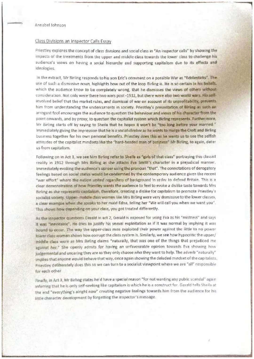 Understanding Social Class and Capitalism in An Inspector Calls - Kid's Guide