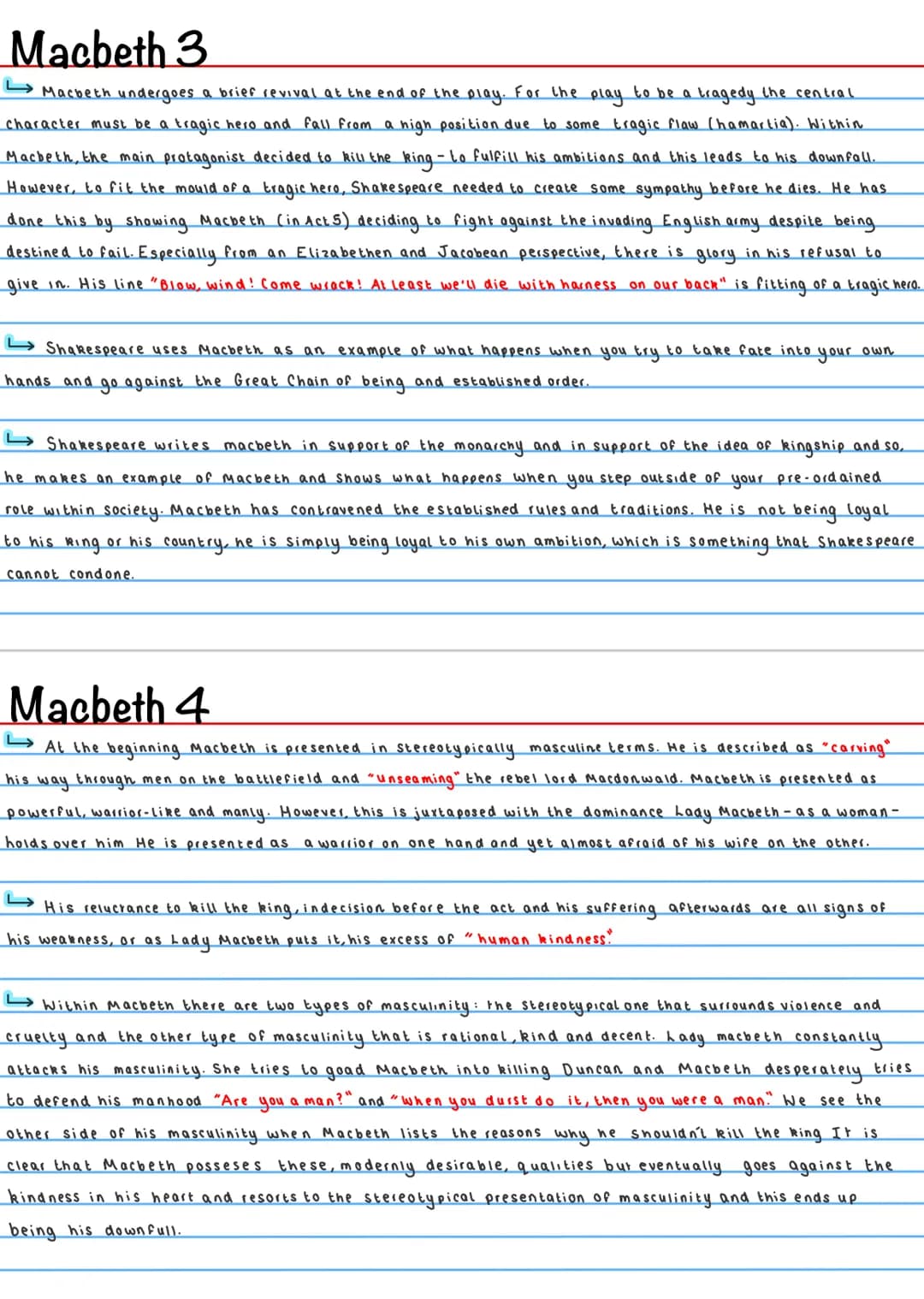 Macbeth
Macbeth is a character who is destroyed by having too much ambition. He is already the king's most trusted
general and yet is not ha