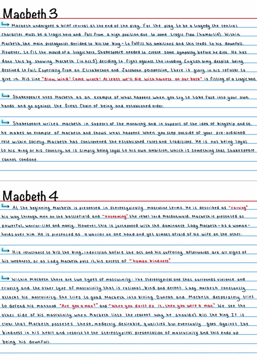 Macbeth
Macbeth is a character who is destroyed by having too much ambition. He is already the king's most trusted
general and yet is not ha