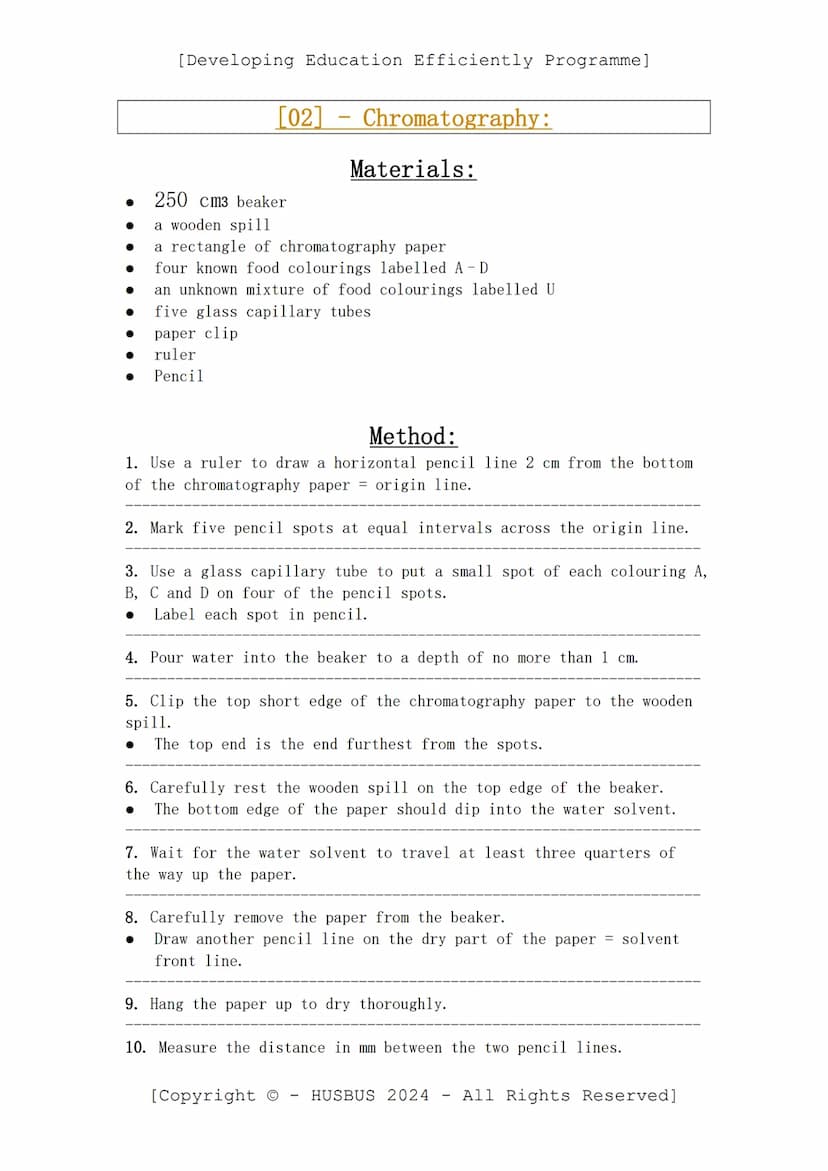 [Developing Education Efficiently Programme]
D.E.E. P. Required Practicals - Chemistry Paper 02
(Verified From AQA Combined Science Specific