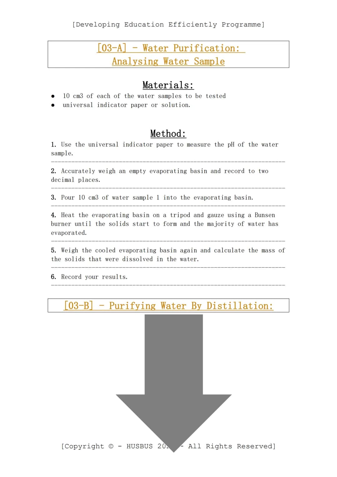 [Developing Education Efficiently Programme]
D.E.E. P. Required Practicals - Chemistry Paper 02
(Verified From AQA Combined Science Specific
