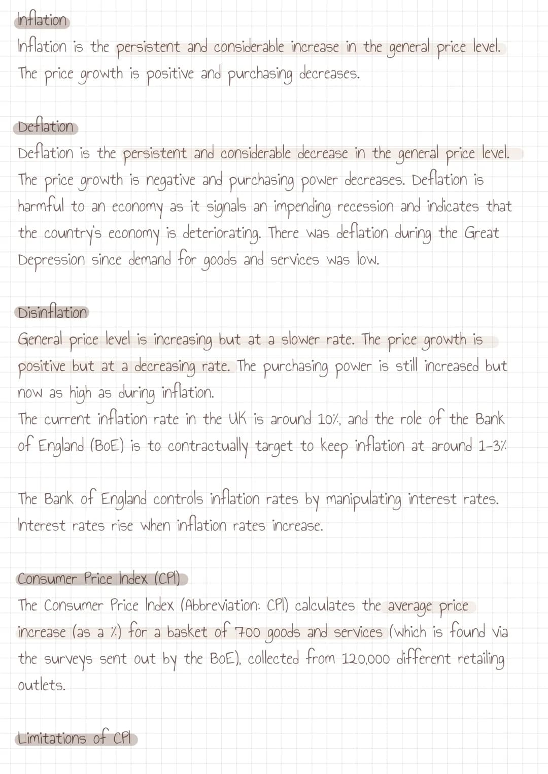 THEME 2: INFLATION Inflation
Inflation is the persistent and considerable increase in the general price level.
The price growth is positive 