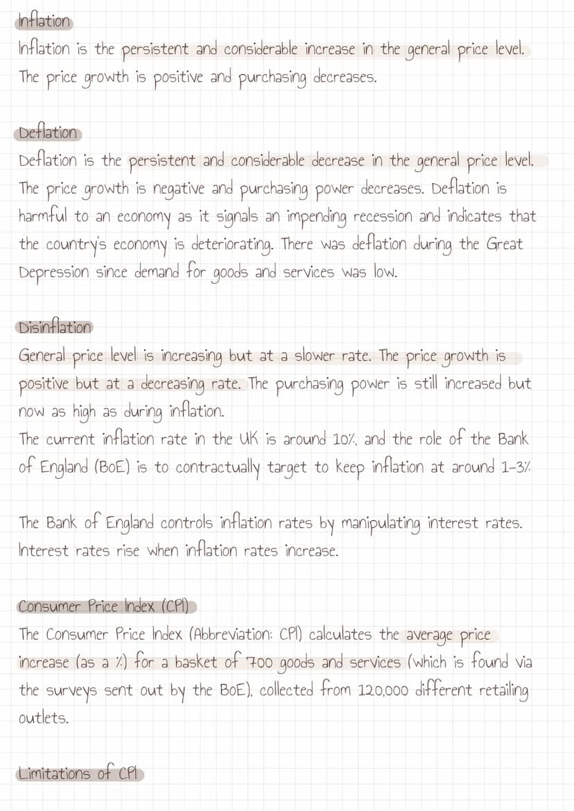 THEME 2: INFLATION Inflation
Inflation is the persistent and considerable increase in the general price level.
The price growth is positive 