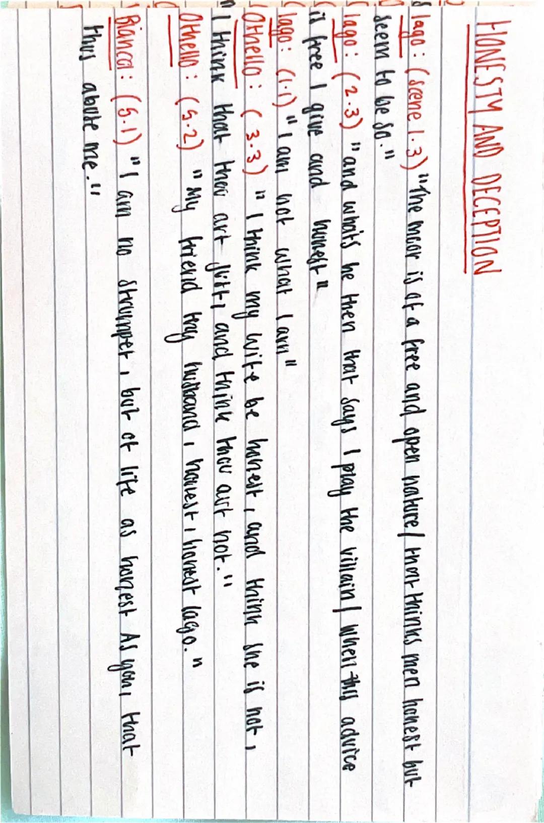# SIGNIFICANT

Iago (1.1): "in following him, I follow lost myself"
Iago (1.3): "He hath a daily beauty in his life that makes me ugly"
Iago