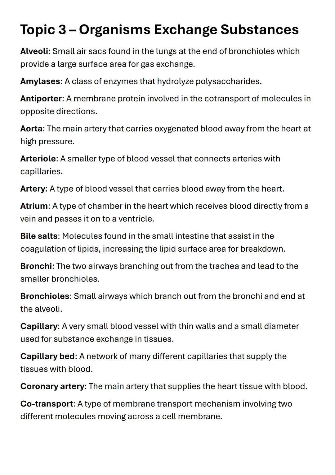 # AQA A-LEVEL BIOLOGY

# KEYWORDS

# TOPICS 1-8 # Topic 1 - Biological Molecules

Adenosine triphosphate (ATP): A molecule that acts as the 
