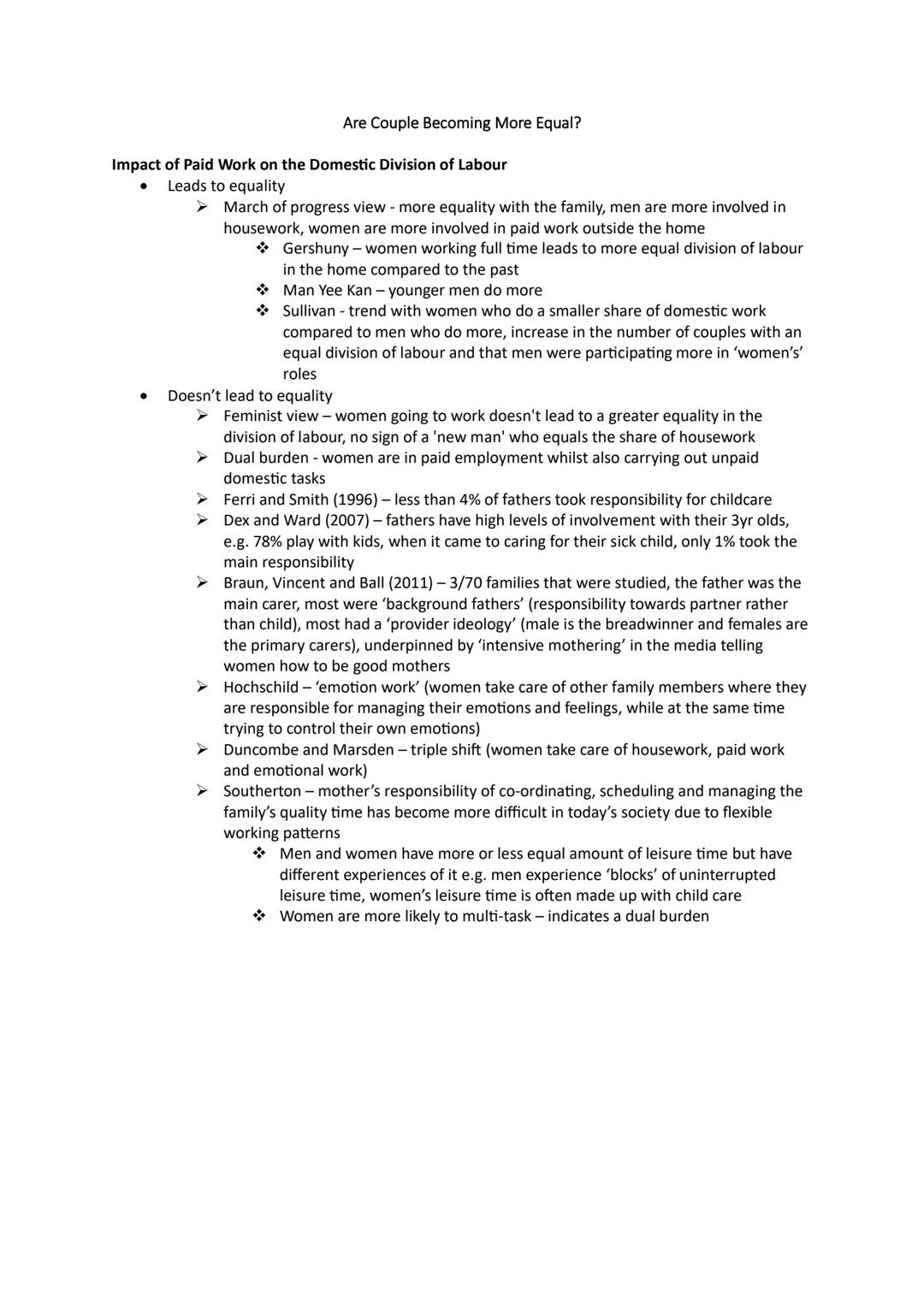 Explaining Gender Division of Labour