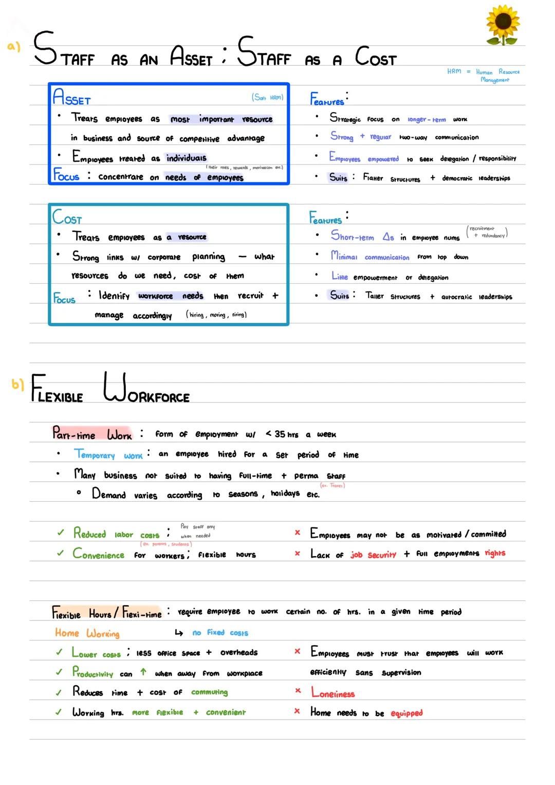A) STAFF AS AN ASSET: STAFF AS A COST

ASSET
(Son HRM)
- Trears employees as most important resource
in business and source of competitive a