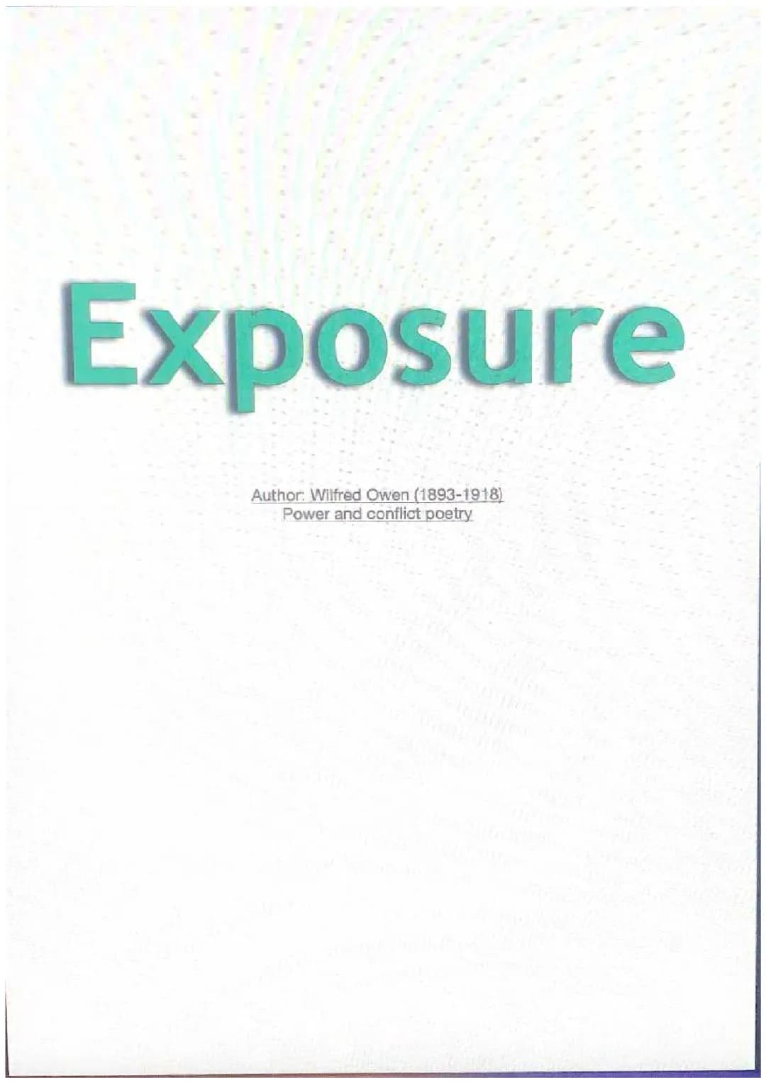 Exposure- Wilfred Owen