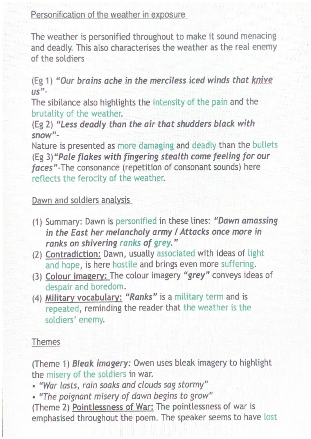 Exposure
Author: Wilfred Owen (1893-1918)
Power and conflict poetry Summary and context of exposure
Poem summary: The poem is written from t