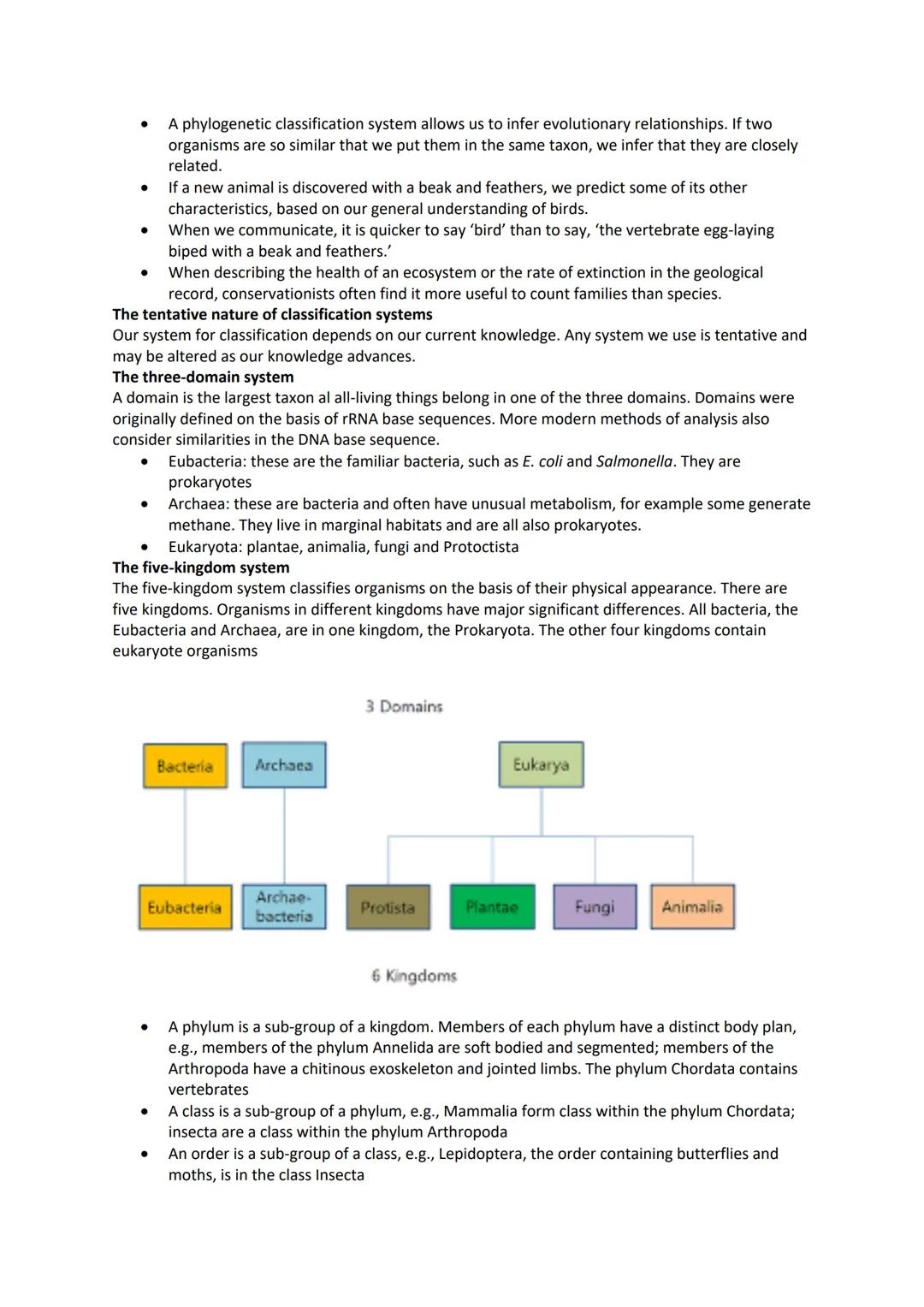 Classification and Biodiversity Notes
Classification is based on evolutionary relationships
Phylogenetic classification
Human brains are ver