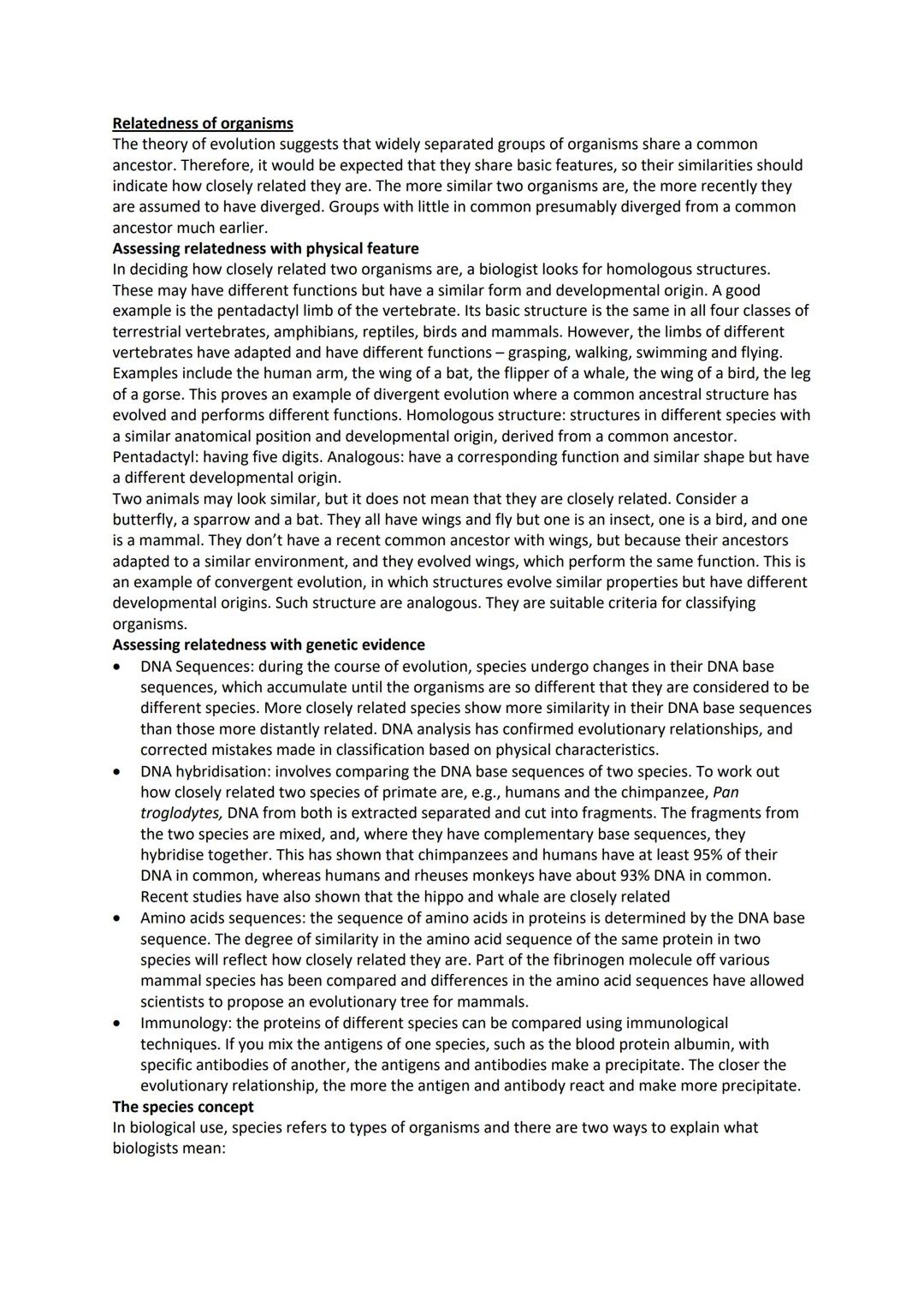 Classification and Biodiversity Notes
Classification is based on evolutionary relationships
Phylogenetic classification
Human brains are ver