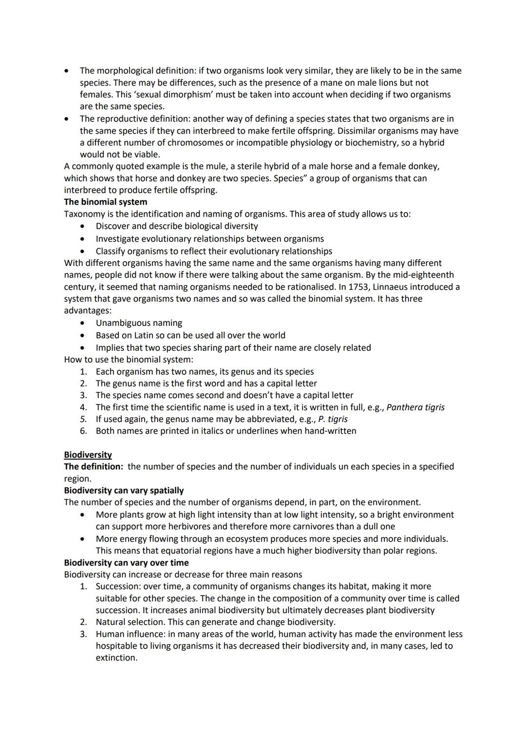 Classification and Biodiversity Notes
Classification is based on evolutionary relationships
Phylogenetic classification
Human brains are ver