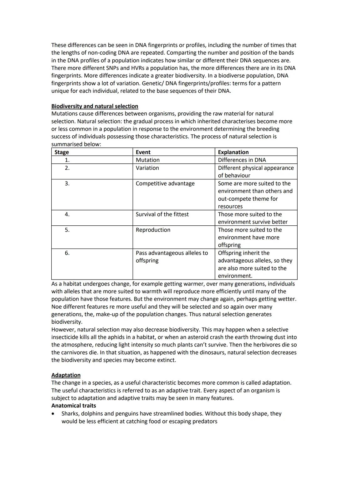 Classification and Biodiversity Notes
Classification is based on evolutionary relationships
Phylogenetic classification
Human brains are ver