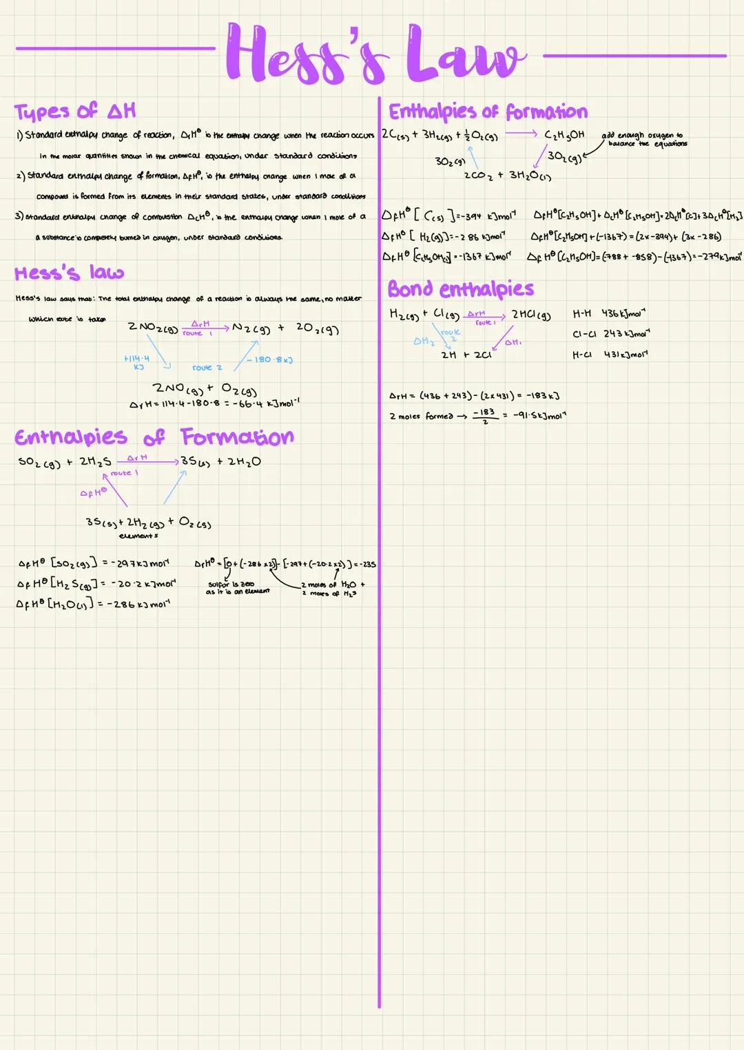 Understanding Hess’s Law: A-Level Chemistry Notes OCR B
